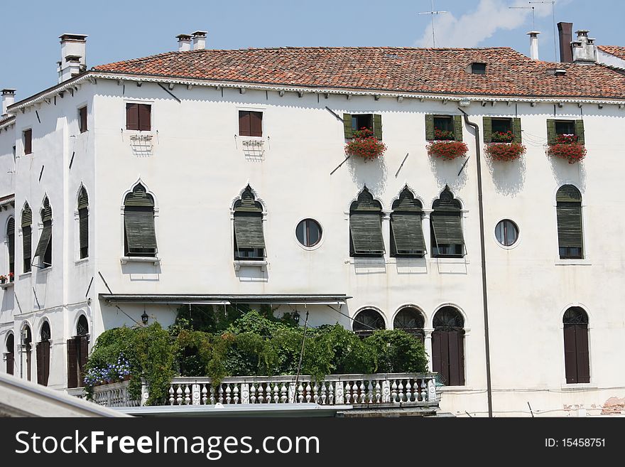 White corner building, Venice, Italy