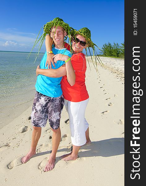 Mother and son together on Cayo Coco Island