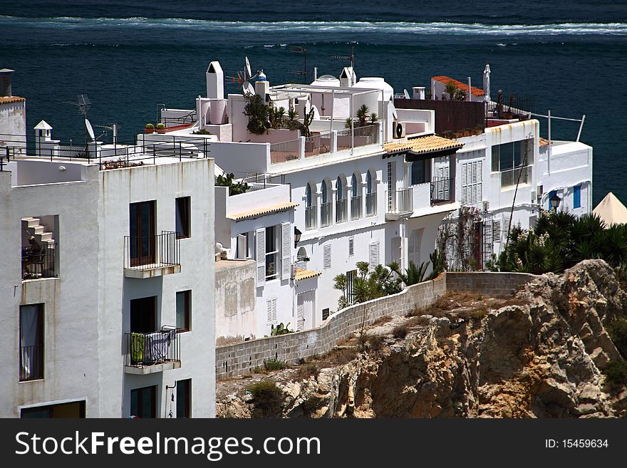 Group of white houses on the sea cliff. Group of white houses on the sea cliff