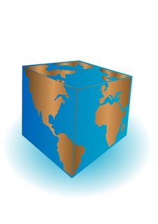 Vector Illustration A Planet The Earth Cubed Stock Image Vector Illustration A Planet The Earth Cubed Stock Image