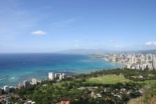 Waikiki Beach View From Diamond Head Stock Photos
