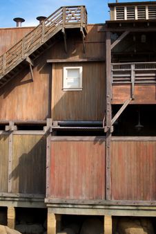 Old Cannery Row Building With Window Royalty Free Stock Photography Old Cannery Row Building With Window Royalty Free Stock Photography