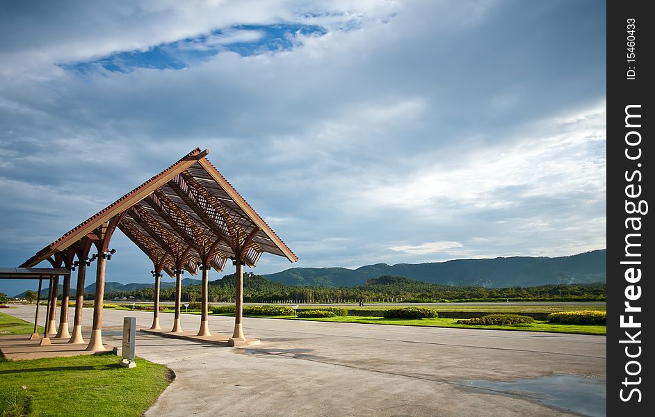 Beautiful light and sky at runway, southern of Thailand. Beautiful light and sky at runway, southern of Thailand.