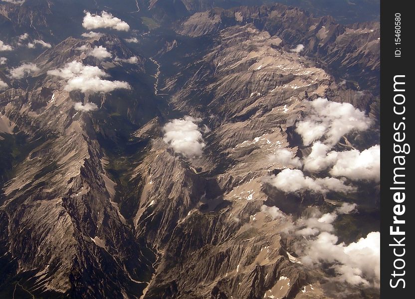 Big mountains from the air