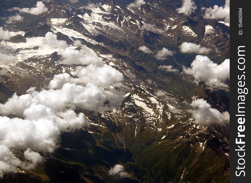 Big mountains from the air