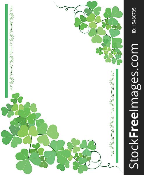 Vector green and white floral card. Vector green and white floral card