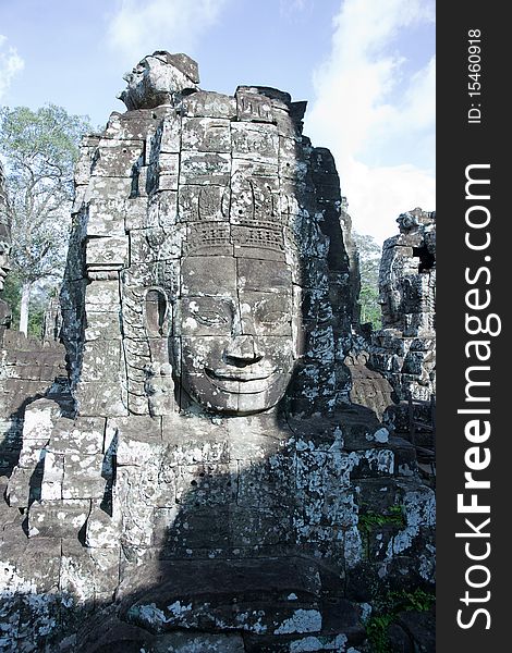 Face Of Bayon In Angkor