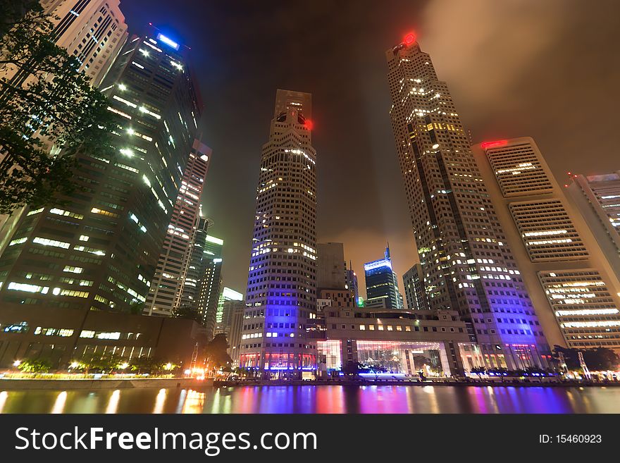 Singapore City light night