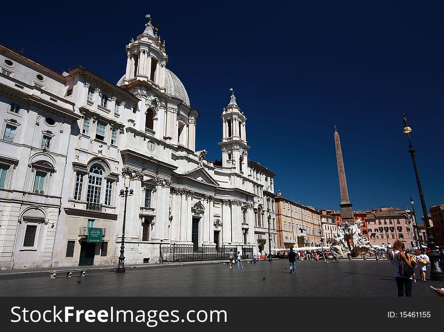 Piazza Donavon of Rome during summer. Piazza Donavon of Rome during summer