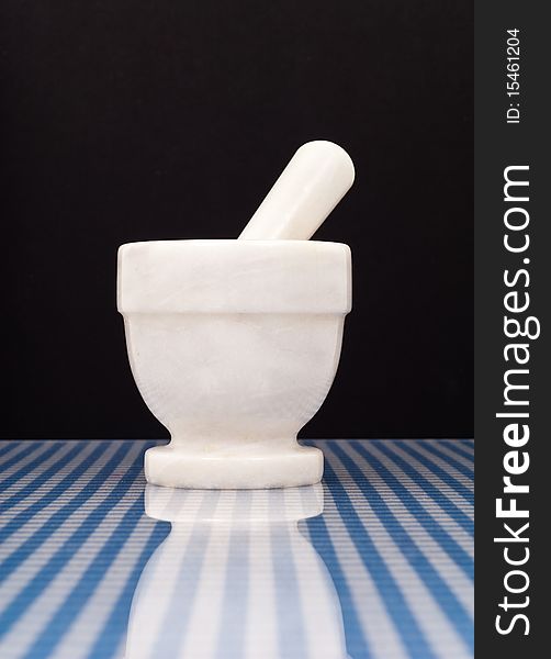 Marble Crafted Mortar and Pestle with Reflection