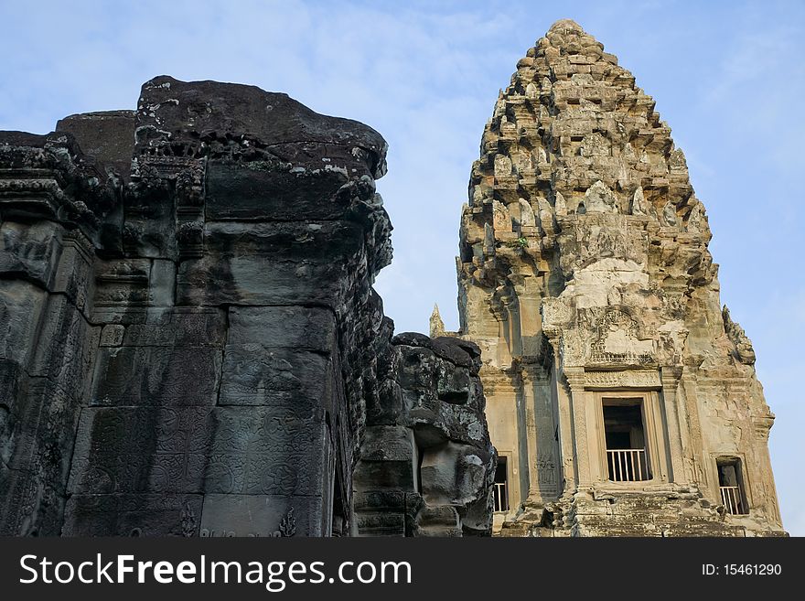 Angkor Wat tower on evening, Cambodia