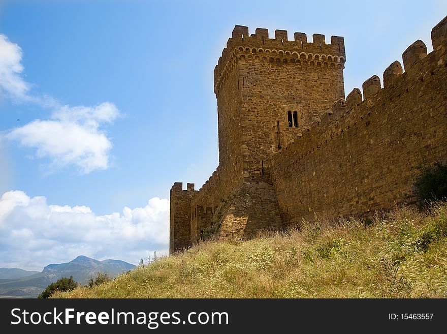 Wall of an ancient  fortress Ukraine Crimea. Wall of an ancient  fortress Ukraine Crimea