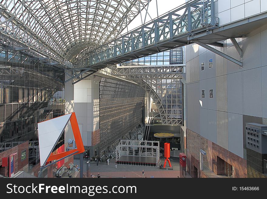 Modern Kyoto main station at daytime