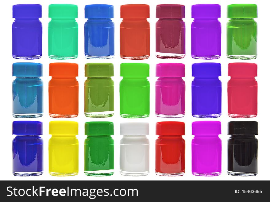 Cans with bright colors, on white ( clean ) background