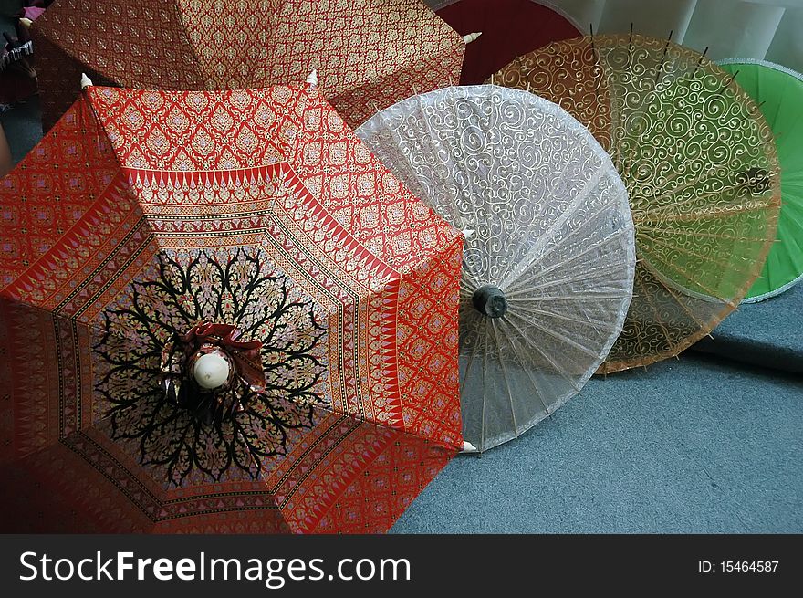 Multi-colored umbrellas for rain. Multi-colored umbrellas for rain.