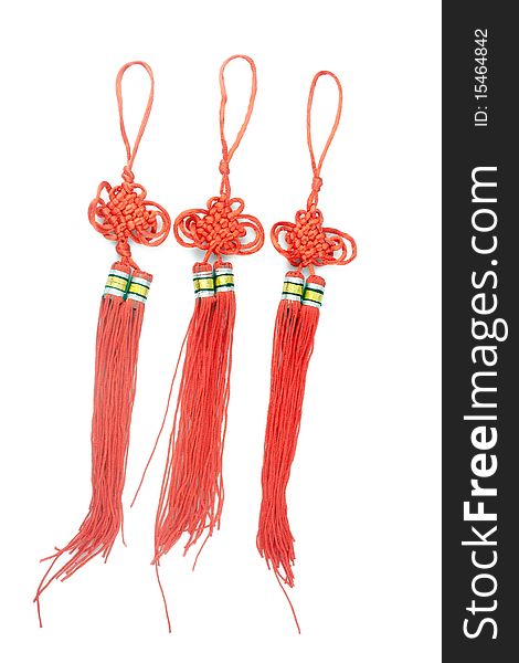 Red tassels of China knot - a kind of adornment in festival