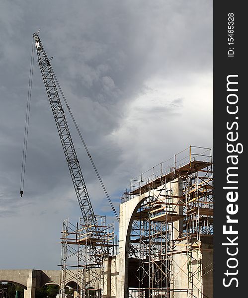 Reinforced steel & concrete building under construction. Reinforced steel & concrete building under construction