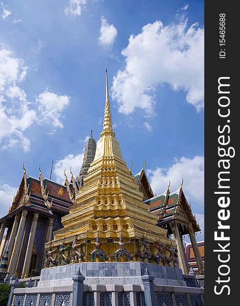 Glod pagoda Wat Phra Kaew Grand Palace Bangkok. Glod pagoda Wat Phra Kaew Grand Palace Bangkok