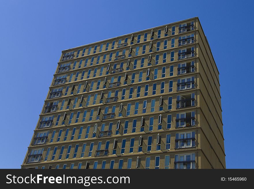 Tall apartment building in Calagary. Alberta, Canada. Residential architecture