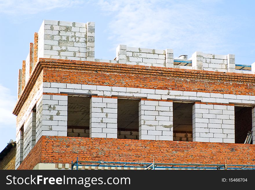 Unfinished building in the sunny day