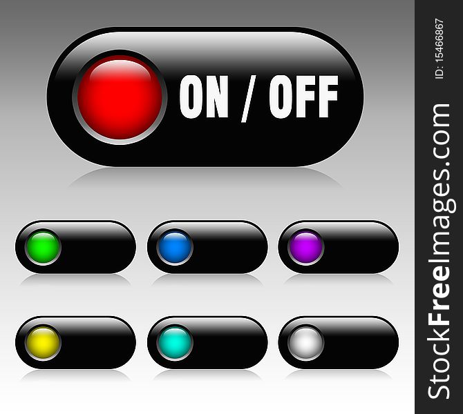Illustration of On and Off button. Illustration of On and Off button