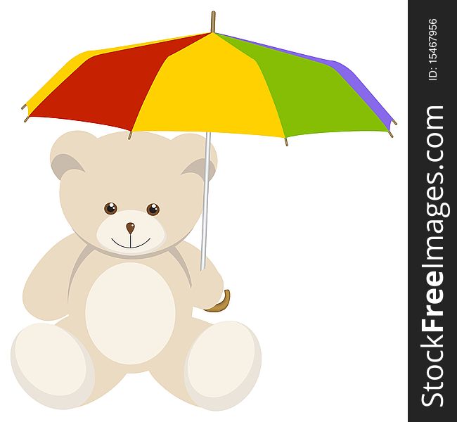 Teddy bear. Vector illustration, isolated on a white.