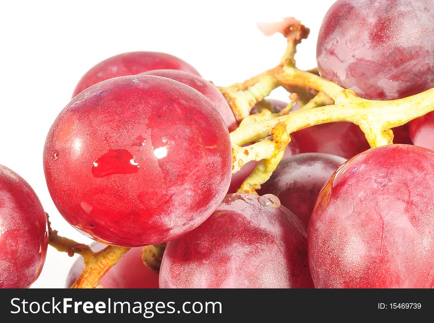 Photo isolated macro on white grapes. Photo isolated macro on white grapes.