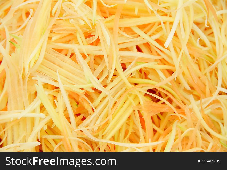 A shot of grated unripe papaya