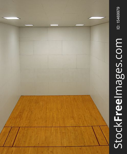 Large empty room with a wooden floor and white wooden tile walls with square lights on the ceiling and lots of open blank empty space. Large empty room with a wooden floor and white wooden tile walls with square lights on the ceiling and lots of open blank empty space.