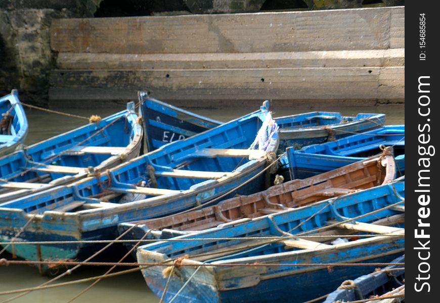 In Essaouira, all the boats and doors are blue. It&#x27;s for good luck and against diseases. In Essaouira, all the boats and doors are blue. It&#x27;s for good luck and against diseases.