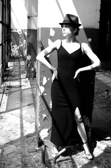 Elegant Woman Posing In Devastated Building Stock Photos Elegant Woman Posing In Devastated Building Stock Photos