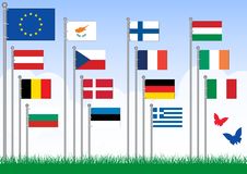 Vector Set A Of European Union Flags. Royalty Free Stock Image