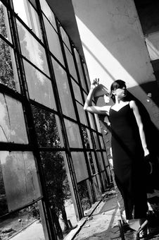 White Model Posing In Devastated Building Stock Photography White Model Posing In Devastated Building Stock Photography
