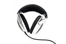 Silver Headphones Stock Image