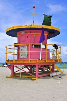 Pink South Miami Beach Hut Royalty Free Stock Photography