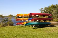 Rack Of Kayaks Royalty Free Stock Image Rack Of Kayaks Royalty Free Stock Image