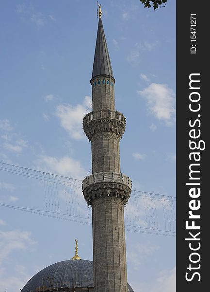 Minaret of Suleymaniye Mosque, Istanbul, Turkey