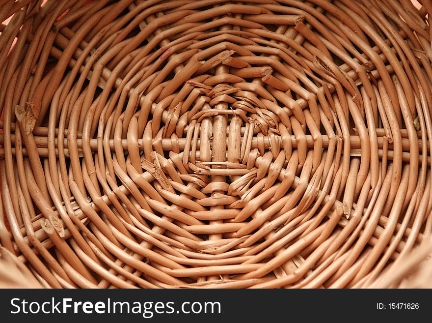 Circular wicker handmade basketry background. Circular wicker handmade basketry background