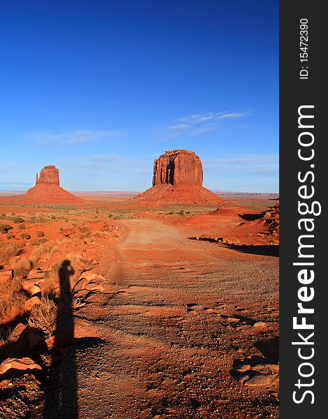 An image of Monument Valley Utah at sunset. An image of Monument Valley Utah at sunset