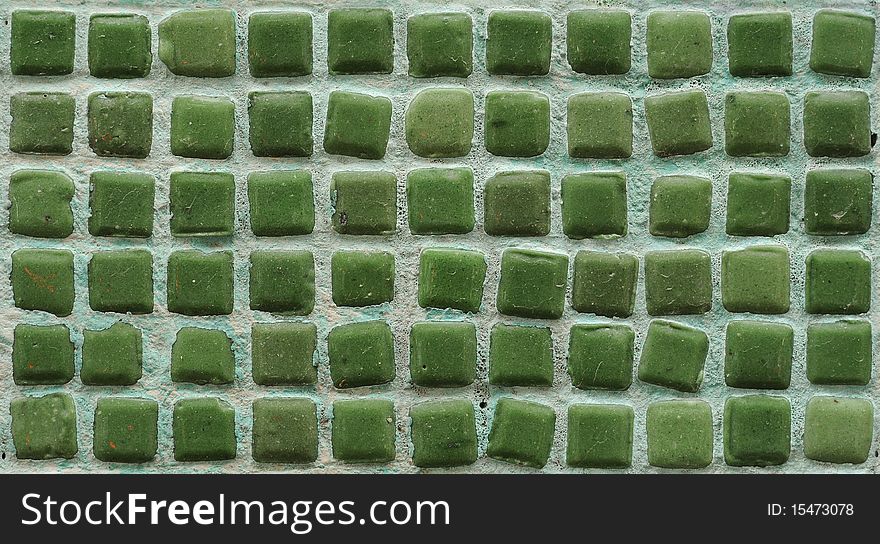 Seamless mosaic Wall, colored green.