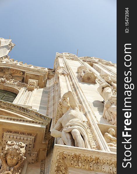 Detail and sculpture of Milan cathedral. Duomo di Milano. Detail and sculpture of Milan cathedral. Duomo di Milano