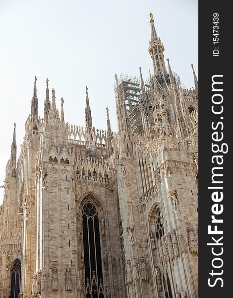 Detail and sculpture of Milan cathedral. Duomo di Milano. Detail and sculpture of Milan cathedral. Duomo di Milano