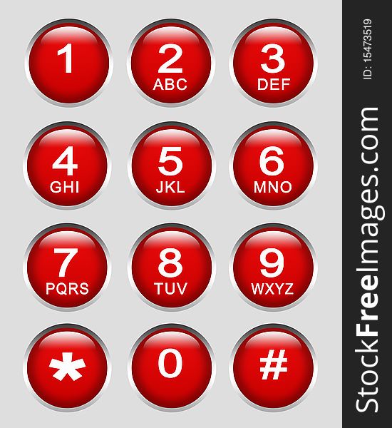 Illustration of the number key pads