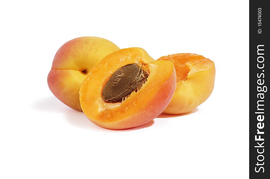 Apricots On A White Background