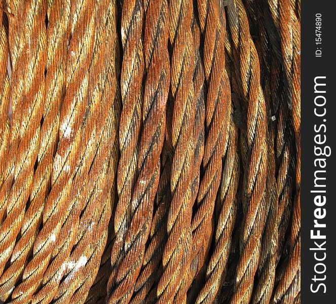 Strong rusty industrial steel cable