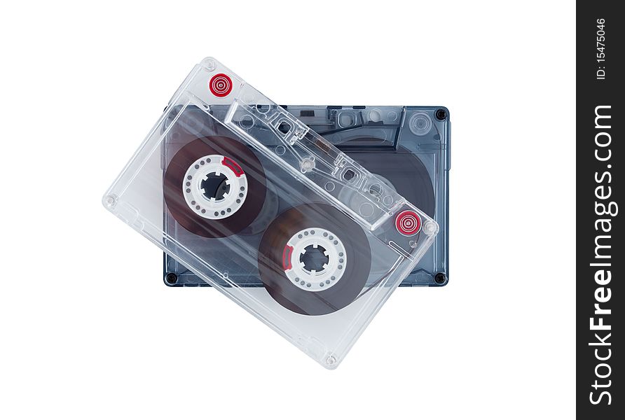 Old audiocassettes isolated on white background. Old audiocassettes isolated on white background.