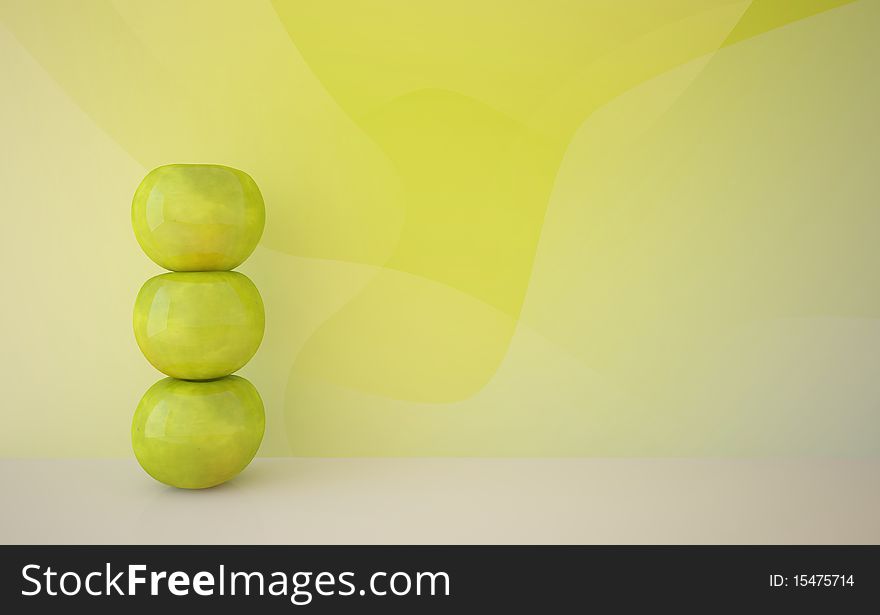 Green apples on a table