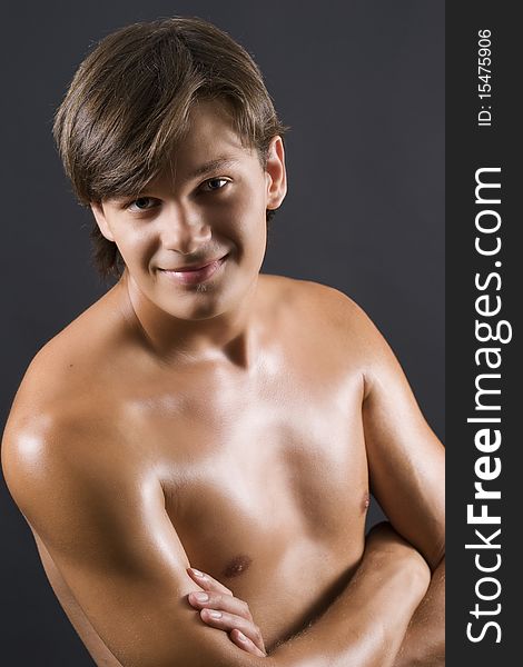 Smiling Man With Naked Torso