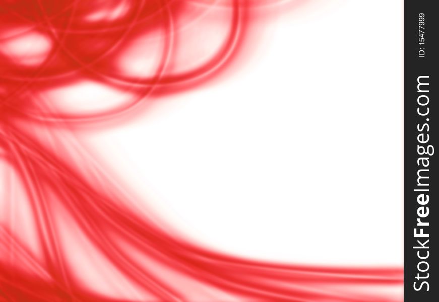 Curved lines of red light on white background. Curved lines of red light on white background.