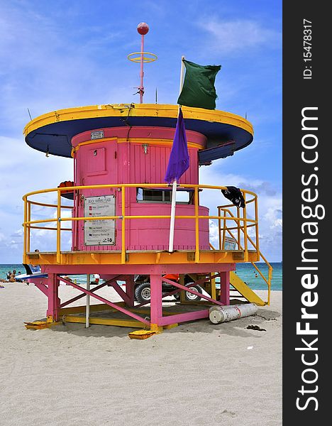 A pink Florida beach hut found on South Miami Beach, Florida. A pink Florida beach hut found on South Miami Beach, Florida.